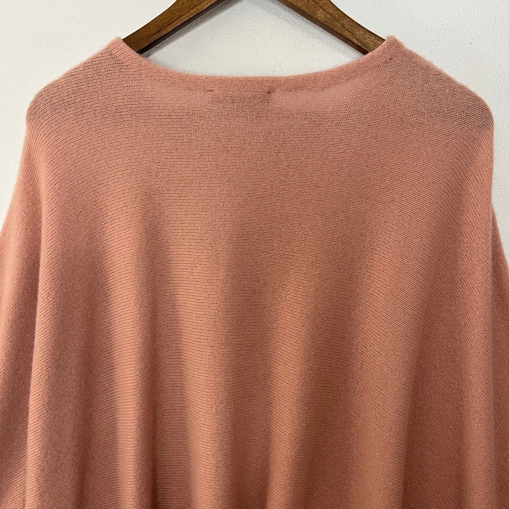 Ann Taylor 100% Cashmere Poncho Sweater Rose Pink‎ M/L Oversized Knit Lagenlook - Picture 11 of 15